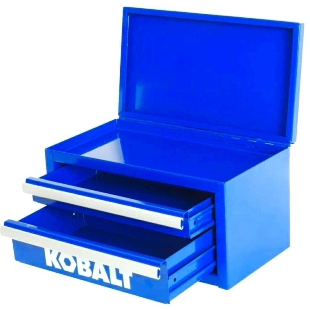 Kobalt Mini Tool Box Steel Friction Slide Drawers Blue New in Box